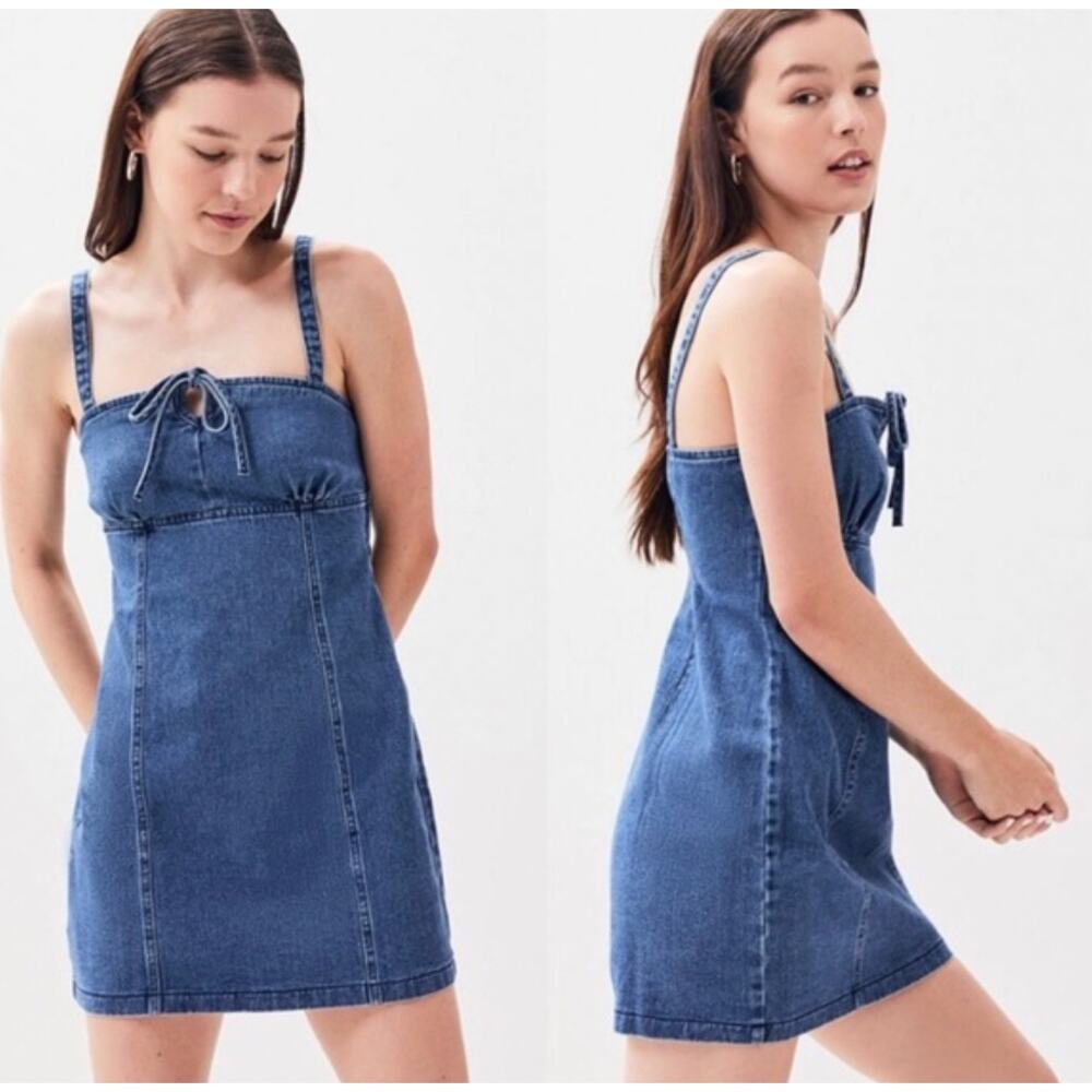 PacSun Denim Keyhole Mini Dress Blue Size Small